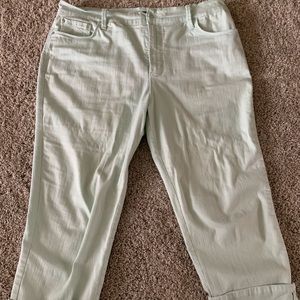 NYDJ pale mint green cropped jeans